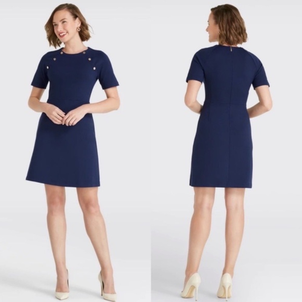 DRAPER JAMES Navy Blue Knit Dress Size Small